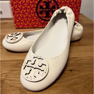 Tory Burch White Leather Flats (9.5)